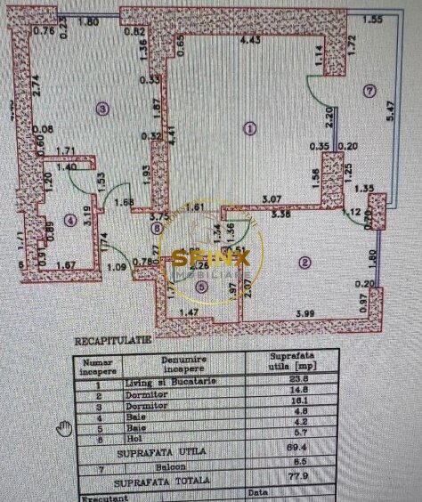 Pipera, Cortina North, apartament 3 camere de inchiriat 70 mp